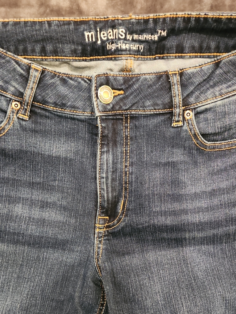 High-Rise Curvy Womens Dark Blue Jeans
